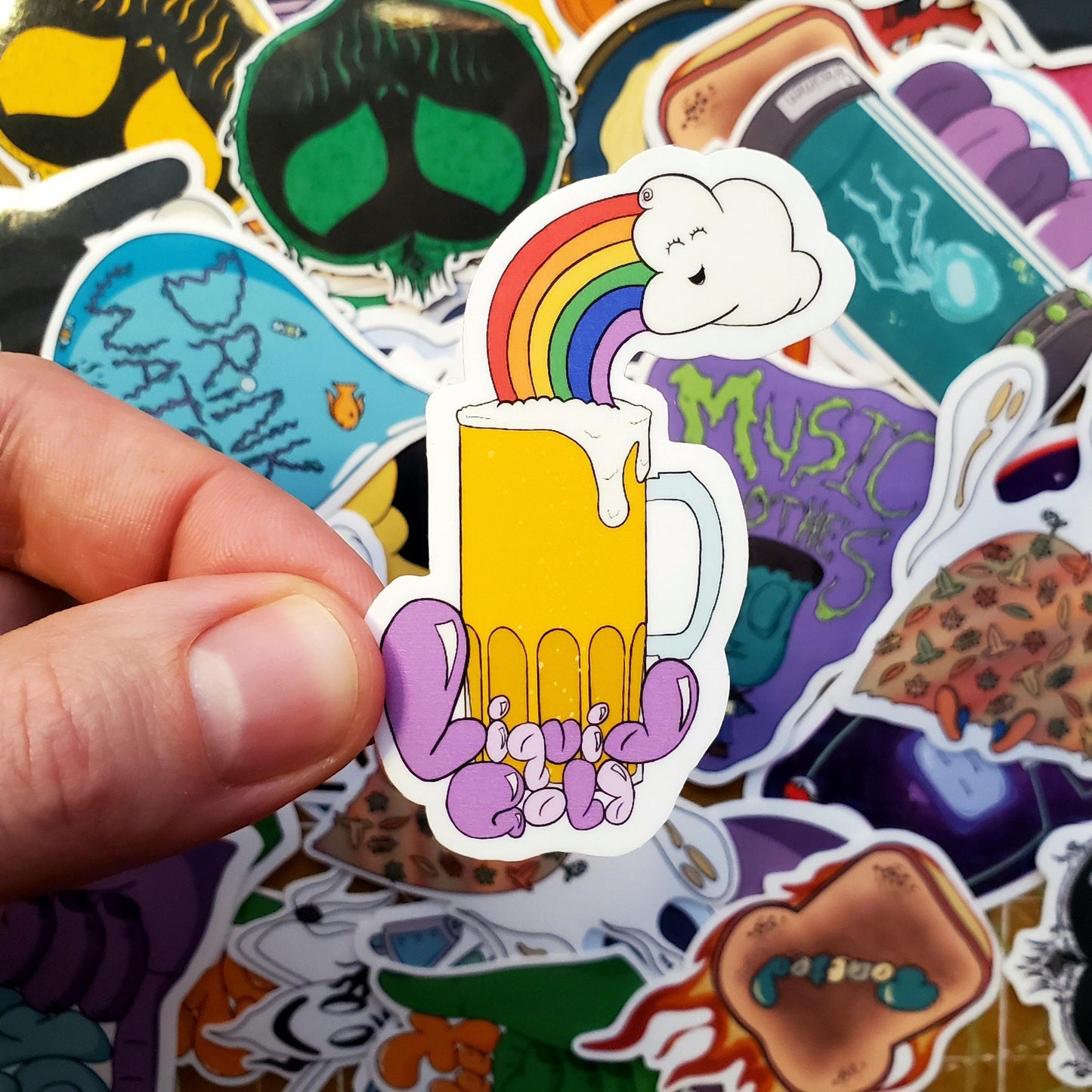Liquid Gold Hand-Cut Vinyl Sticker