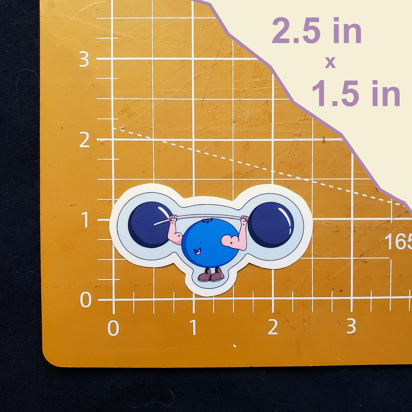 Buff Blueberry Hand-Cut Vinyl Sticker