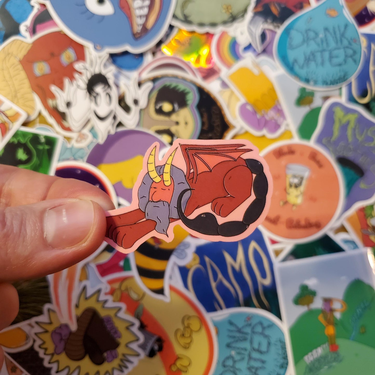 Sleepy Manticore Die-Cut Vinyl Sticker