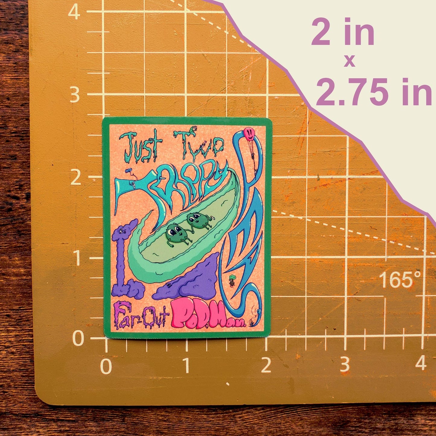 Just Two Trippy Peas in a Far-Out Pod, Man Die-Cut Vinyl Sticker
