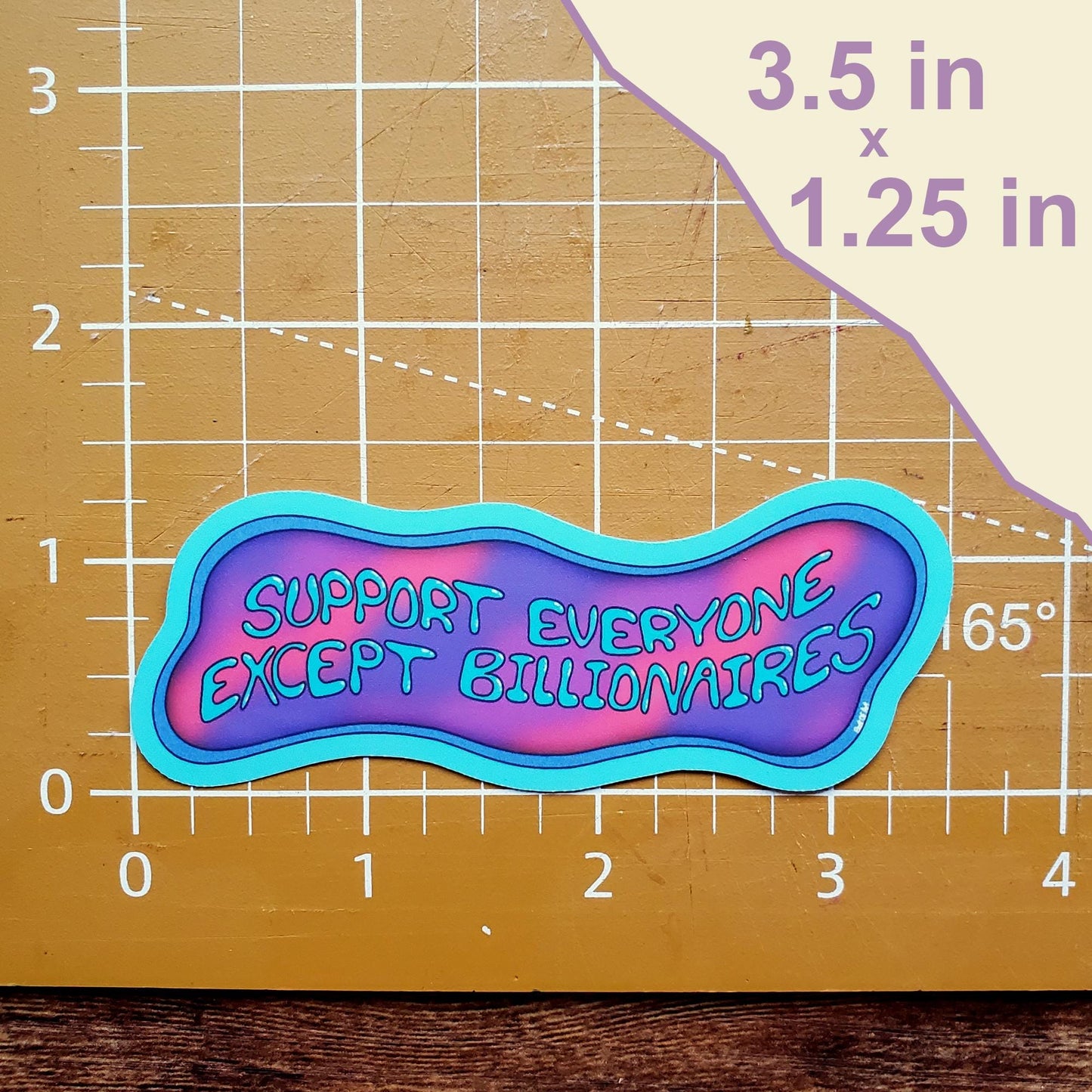 Support Everyone Except Billionaires Die-Cut Vinyl Sticker, Anti Capitalism Decal