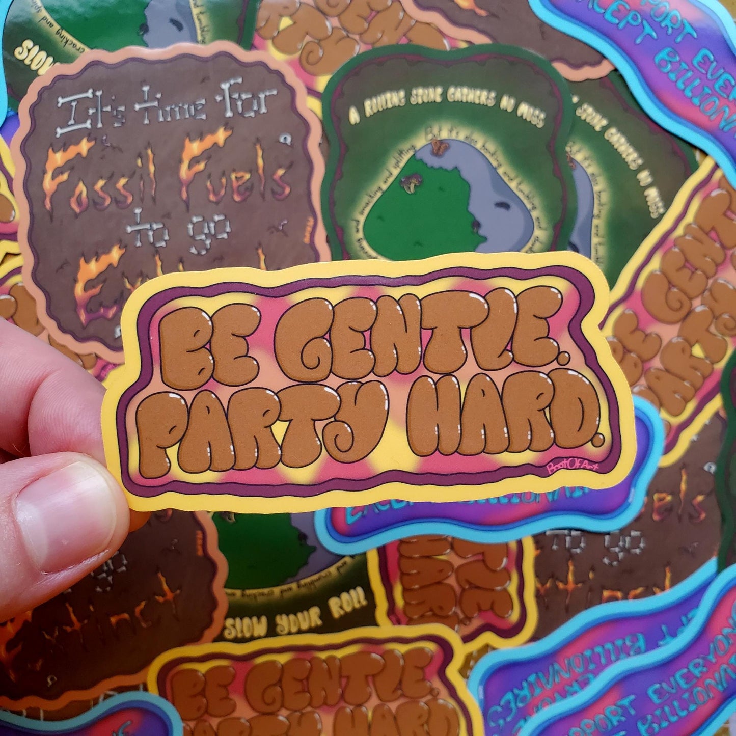 Be Gentle Party Hard Die-Cut Vinyl Sticker