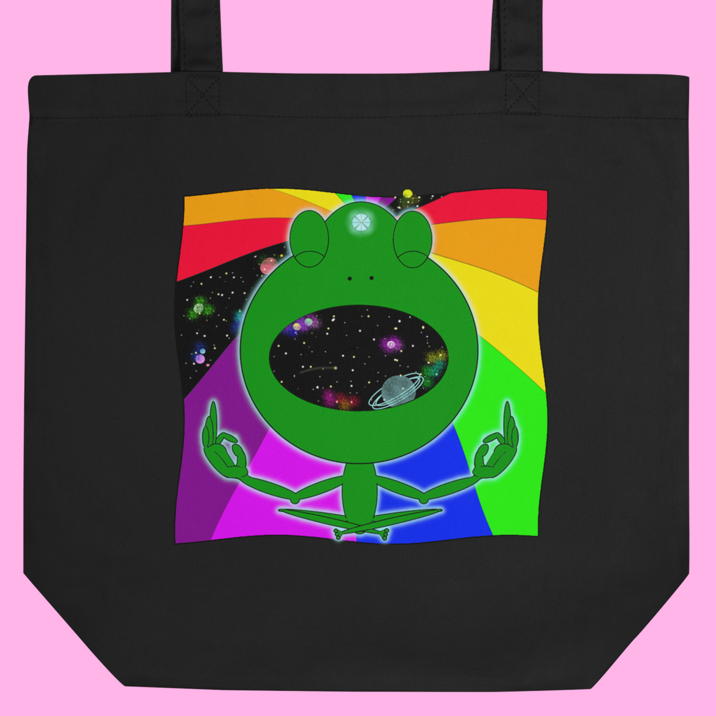 Psychedelic Frog Organic Tote