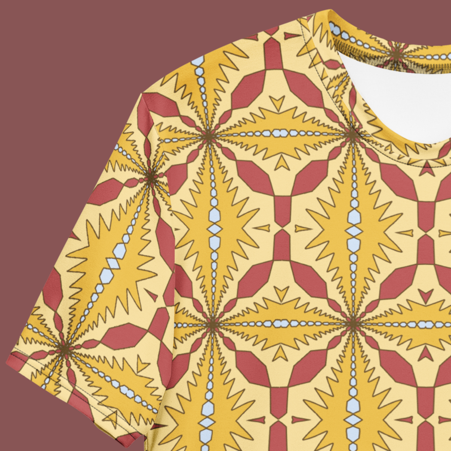 Mostly Yellow and Red Zig-Zag Pattern T-Shirt