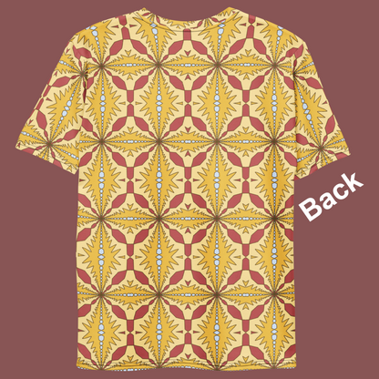 Mostly Yellow and Red Zig-Zag Pattern T-Shirt