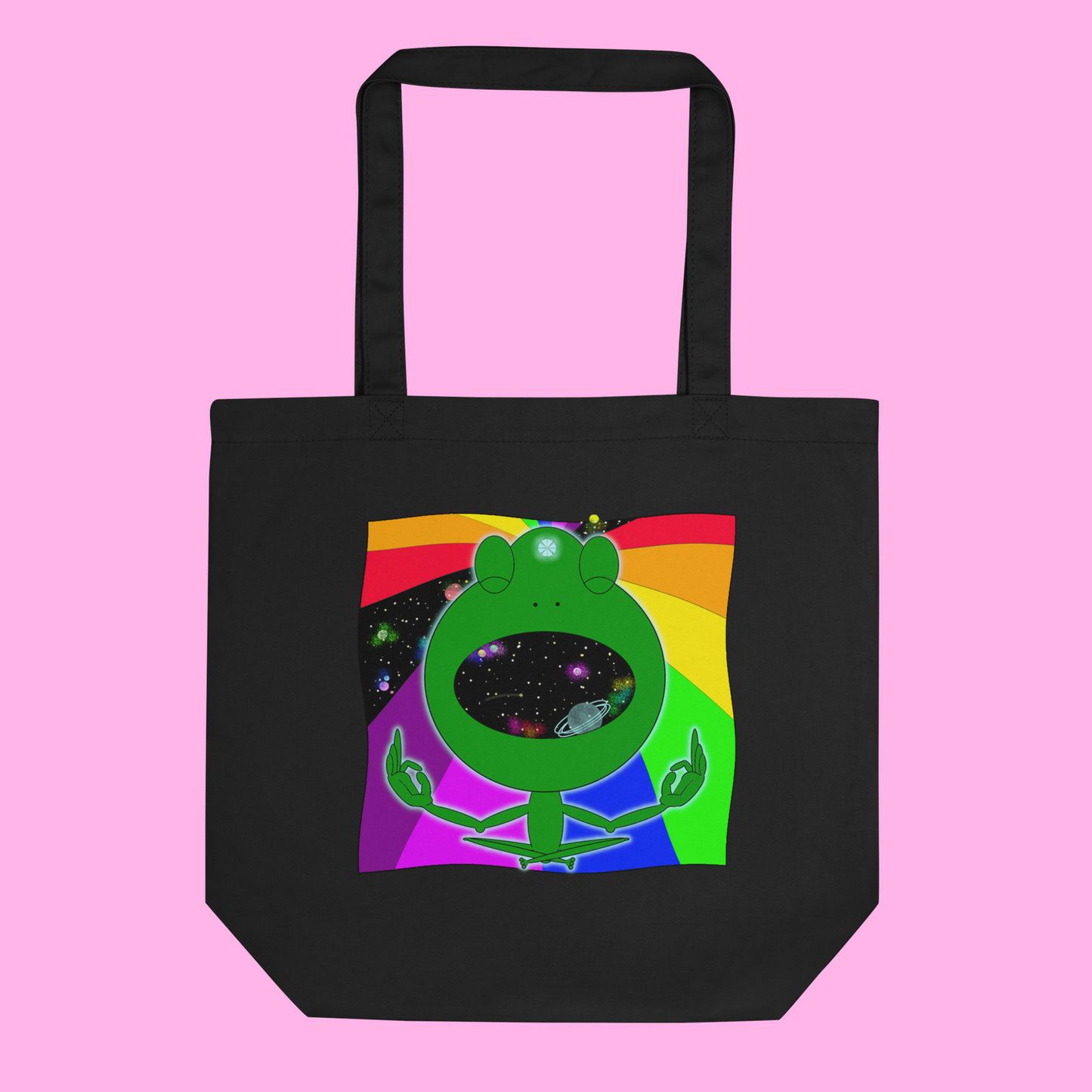 Psychedelic Frog Organic Tote