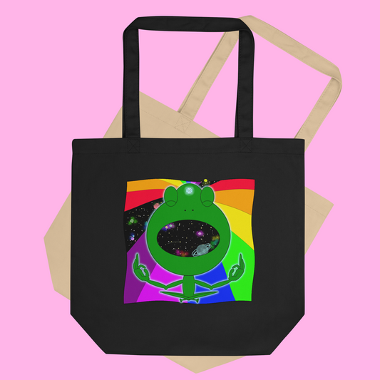 Psychedelic Frog Organic Tote