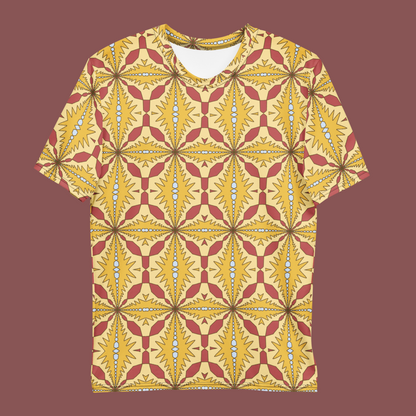 Mostly Yellow and Red Zig-Zag Pattern T-Shirt