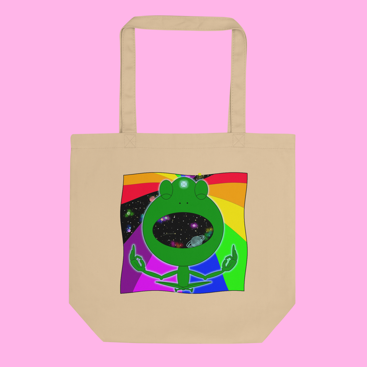 Psychedelic Frog Organic Tote