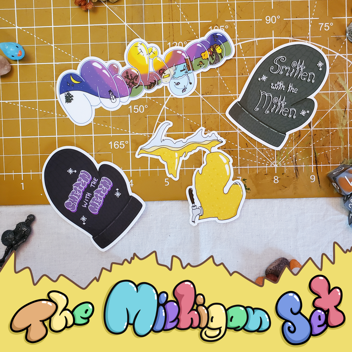 Smitten with the Mitten - Bubble Letter - Sticker