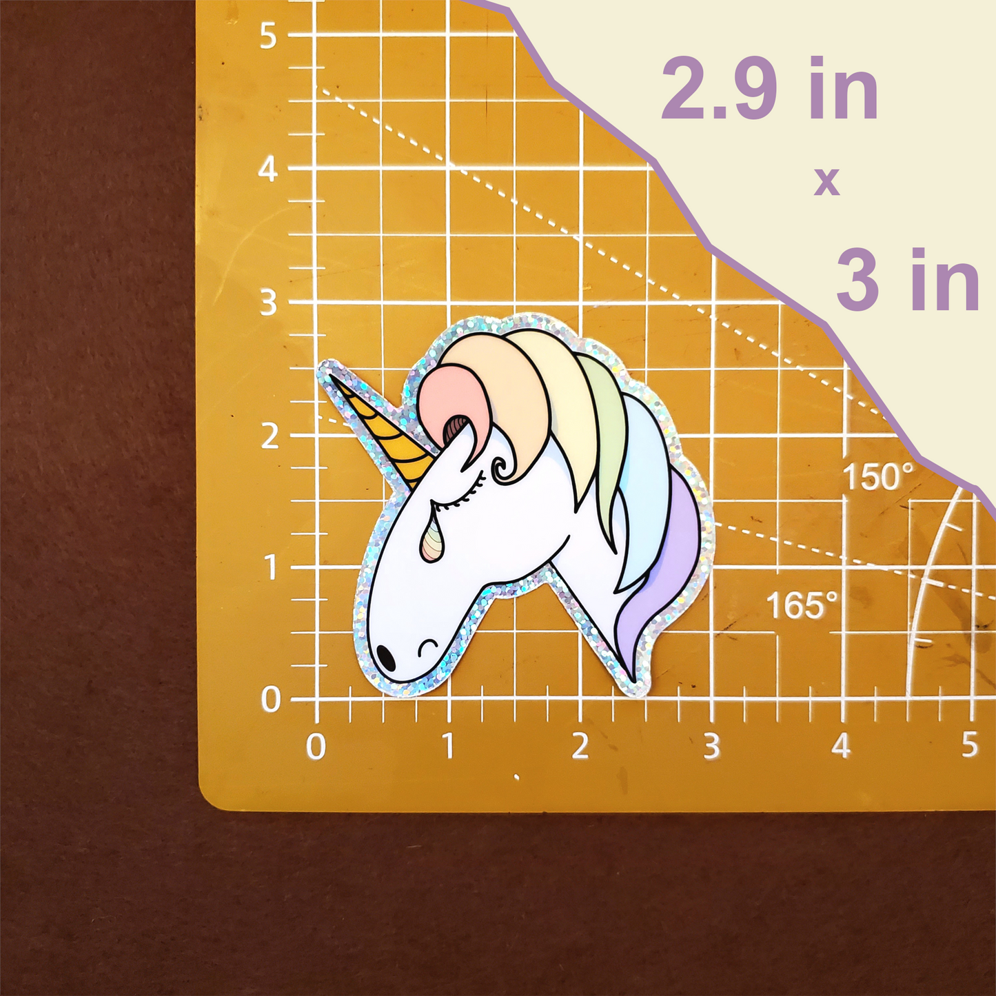 Sad Unicorn Glitter Sticker