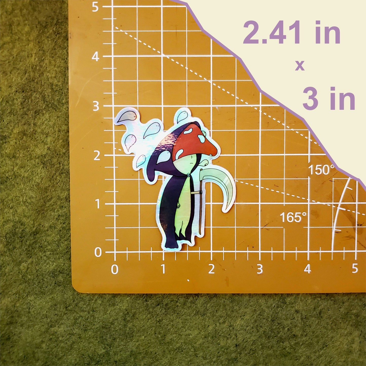 Mushroom Reaper Vinyl Holographic Sticker