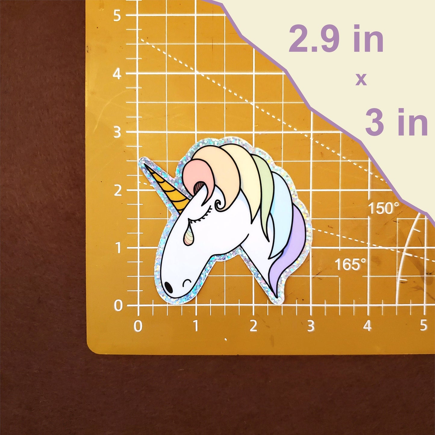 Sad Unicorn Tear Vinyl Glitter Sticker