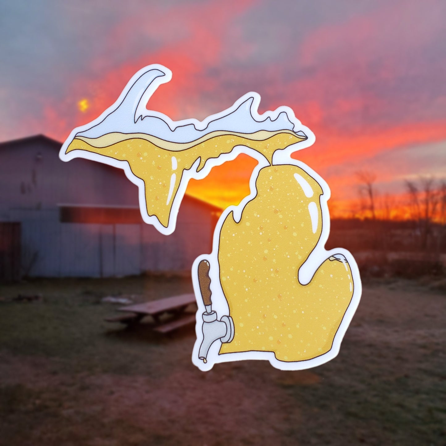 Michigan Beer Tap Vinyl Sticker