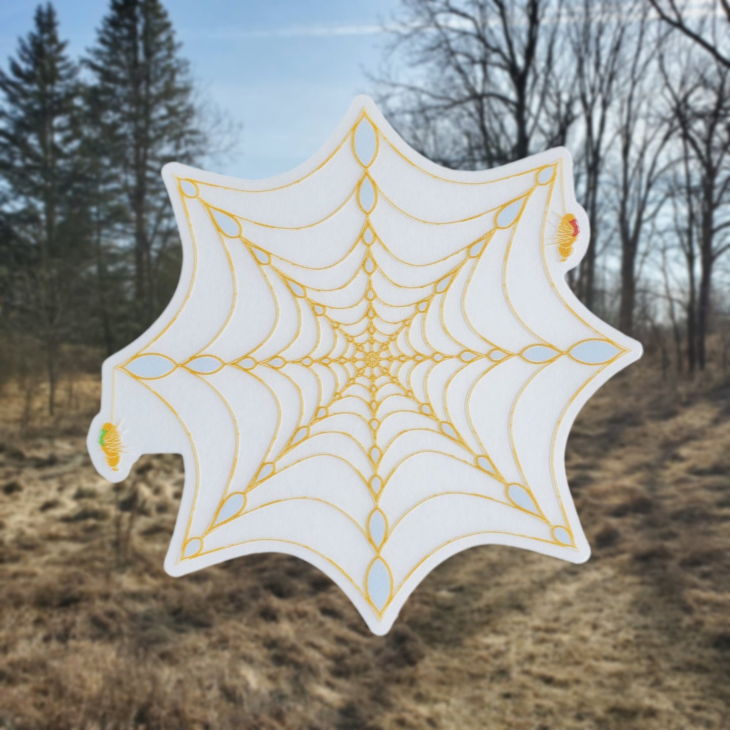 Clear Fancy Spider Web Vinyl Sticker