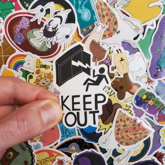 Keep Out Hand-Cut Vinyl Sticker, Danger Warning Sticker