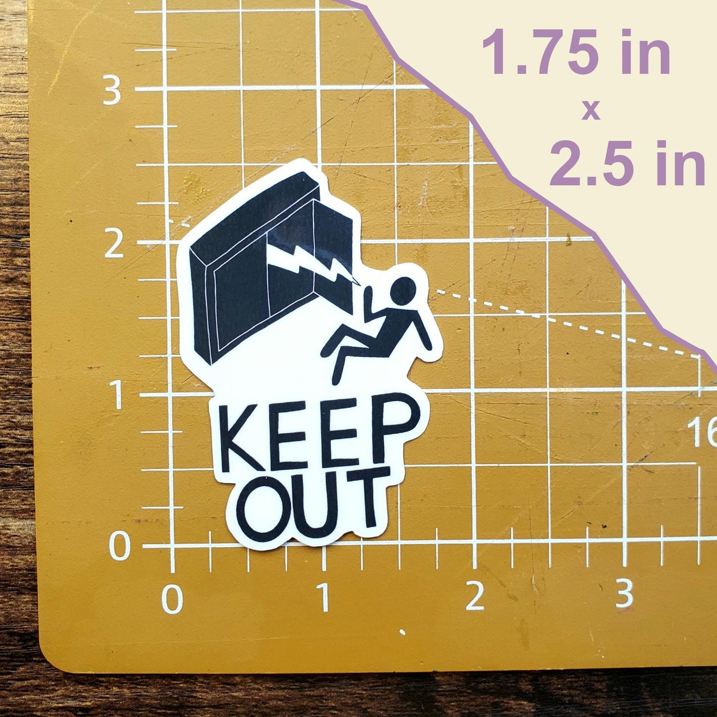 Keep Out Hand-Cut Vinyl Sticker, Danger Warning Sticker