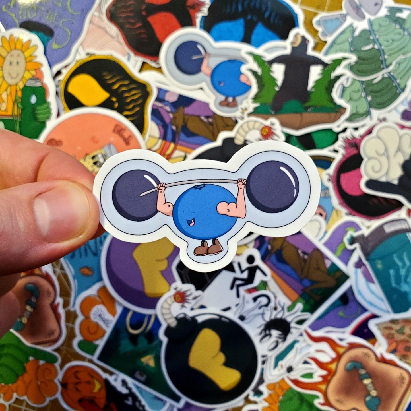 Cute Buff Blueberry Hand-Cut Vinyl Sticker