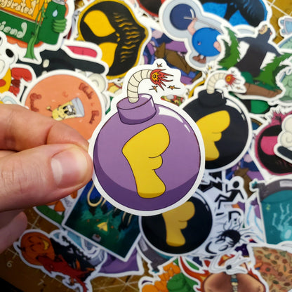 F Bomb Hand-Cut Vinyl Sticker in Purple or Black