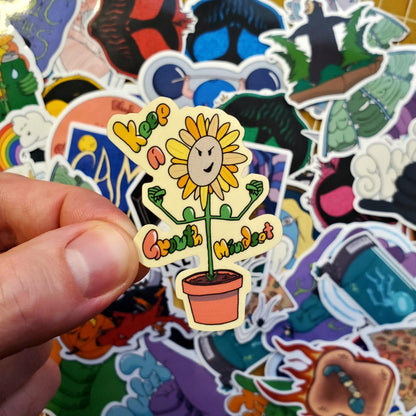 Keep a Growth Mindset Hand-Cut Vinyl Sticker