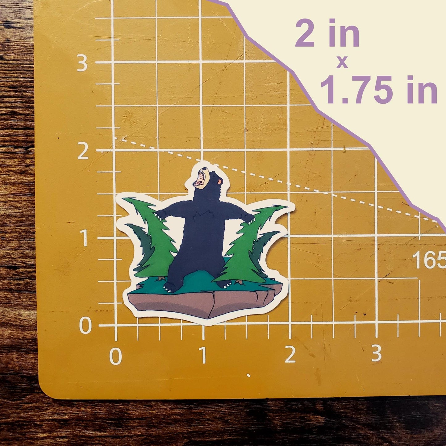 Bear Forest Guardian Hand-Cut Vinyl Sticker