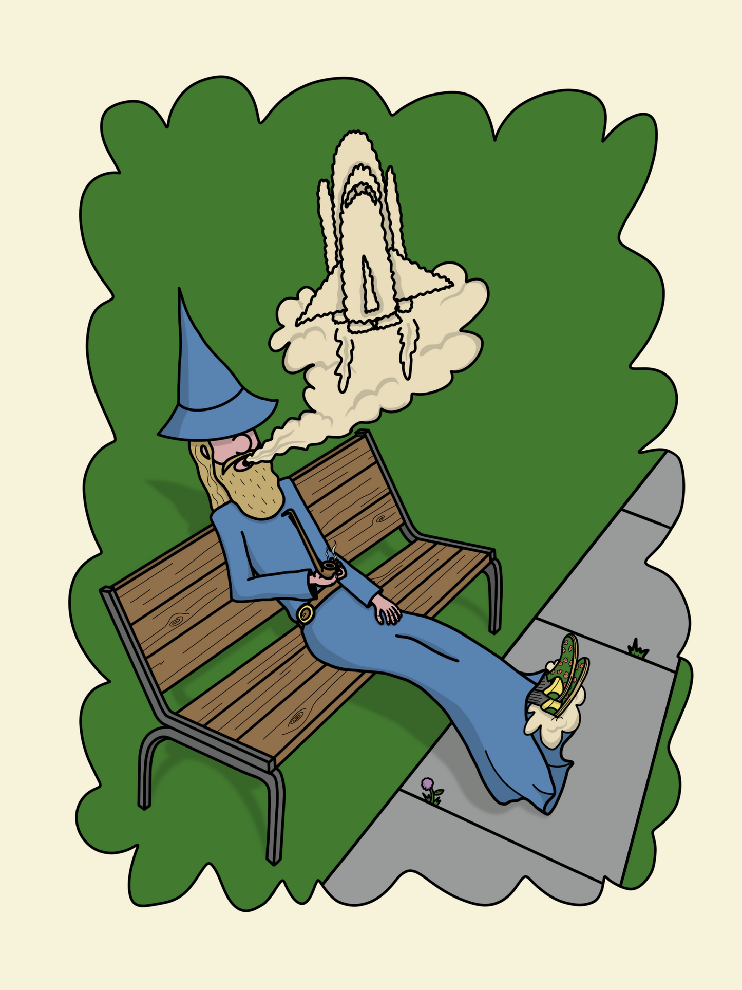 Smoking Wizard Poster