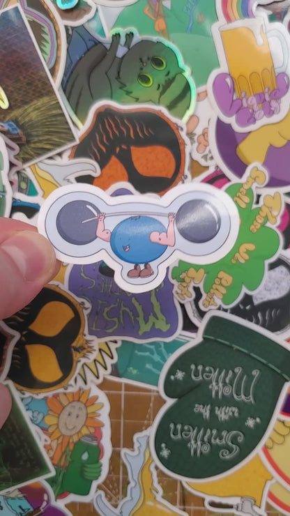 Cute Buff Blueberry Hand-Cut Vinyl Sticker