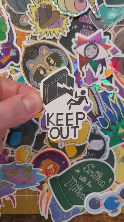 Keep Out Hand-Cut Vinyl Sticker, Danger Warning Sticker