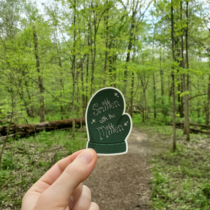 Smitten with the Mitten - Fancy Curly Text - Sticker